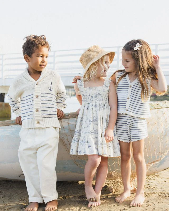 Shawl Cardigan - Natural & Marine by Rylee + Cru - Image 10