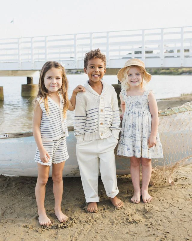 Shawl Cardigan - Natural & Marine by Rylee + Cru - Image 11