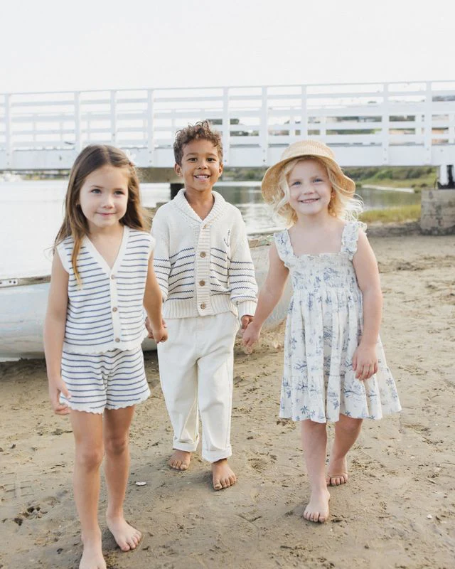 Shawl Cardigan - Natural & Marine by Rylee + Cru - Image 12