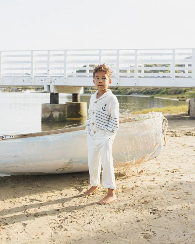 Shawl Cardigan - Natural & Marine by Rylee + Cru - Image 14