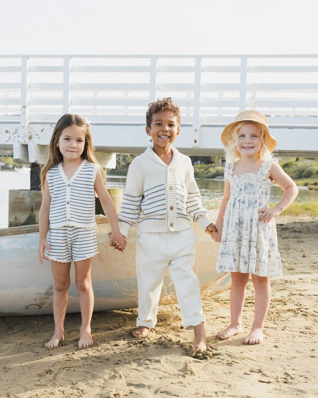 Shawl Cardigan - Natural & Marine by Rylee + Cru - Image 16