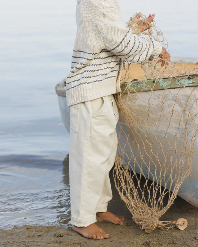 Shawl Cardigan - Natural & Marine by Rylee + Cru - Image 6