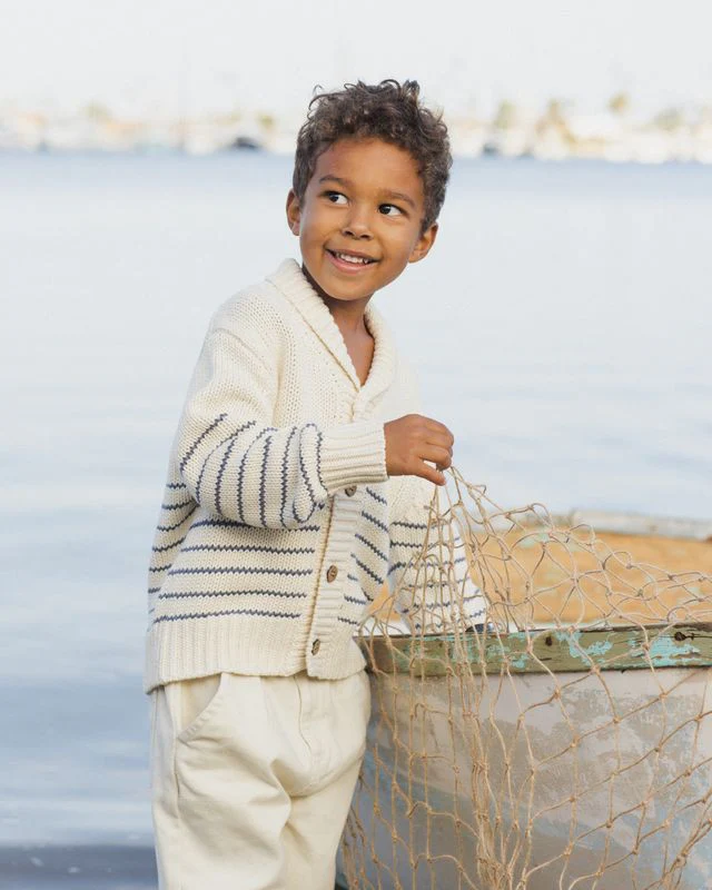 Shawl Cardigan - Natural & Marine by Rylee + Cru - Image 7