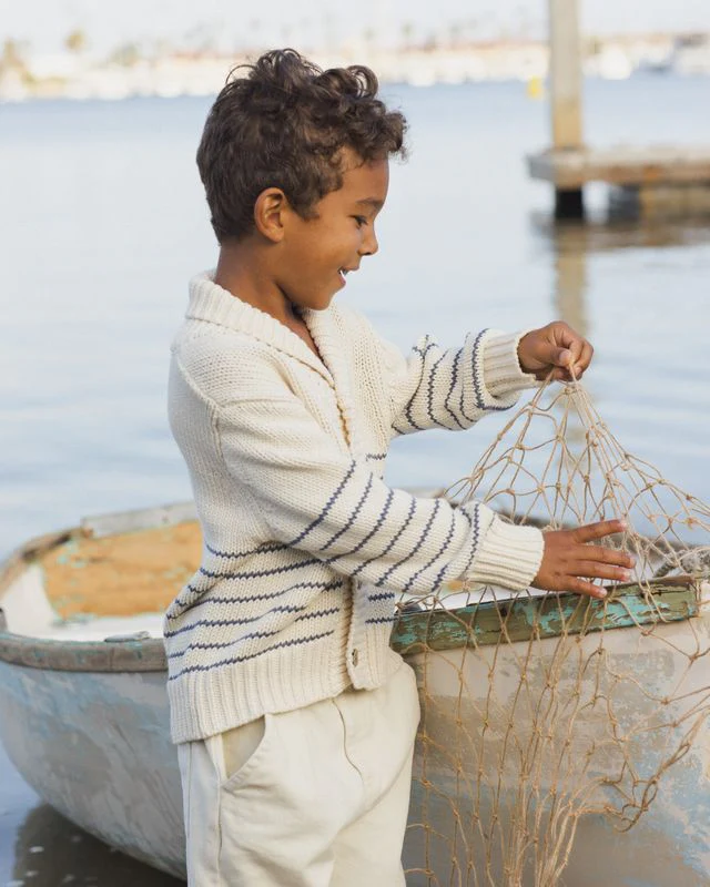 Shawl Cardigan - Natural & Marine by Rylee + Cru - Image 8