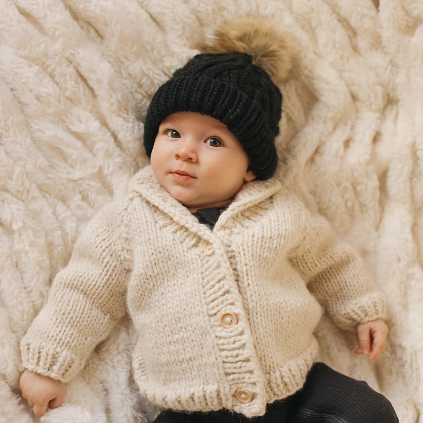 Shawl Collar Cardigan Sweater - Natural by Huggalugs - Image 2