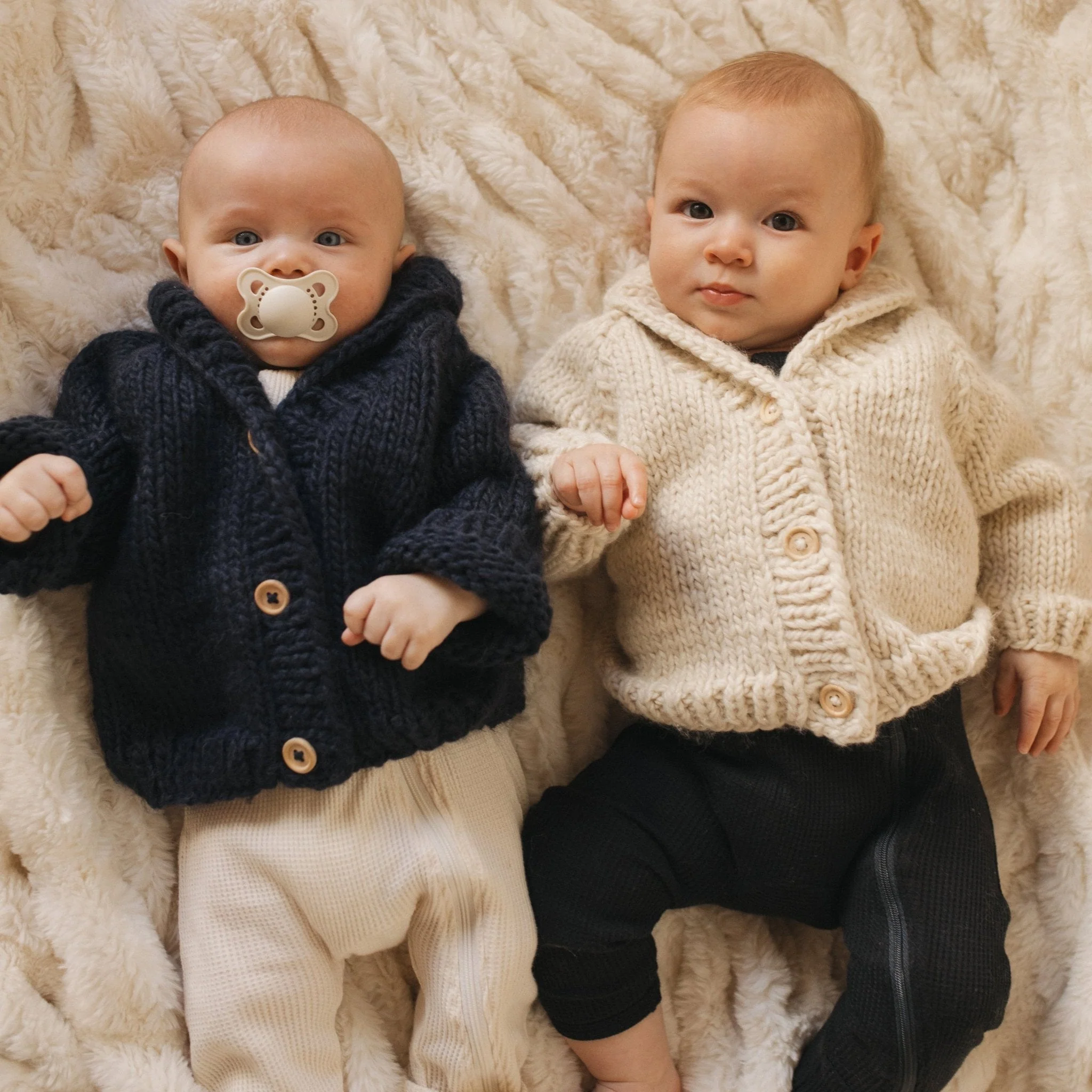 Shawl Collar Cardigan Sweater - Natural by Huggalugs - Image 4
