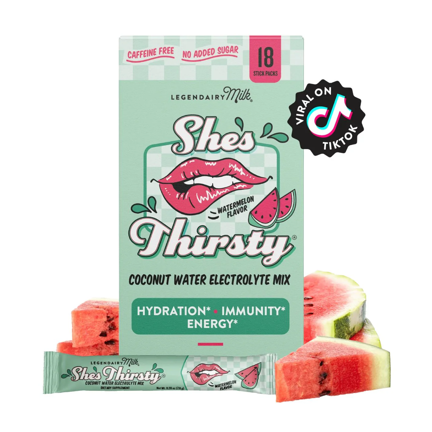 She’s Thirsty Coconut Water Electrolyte Mix - Watermelon by Legendairy Milk