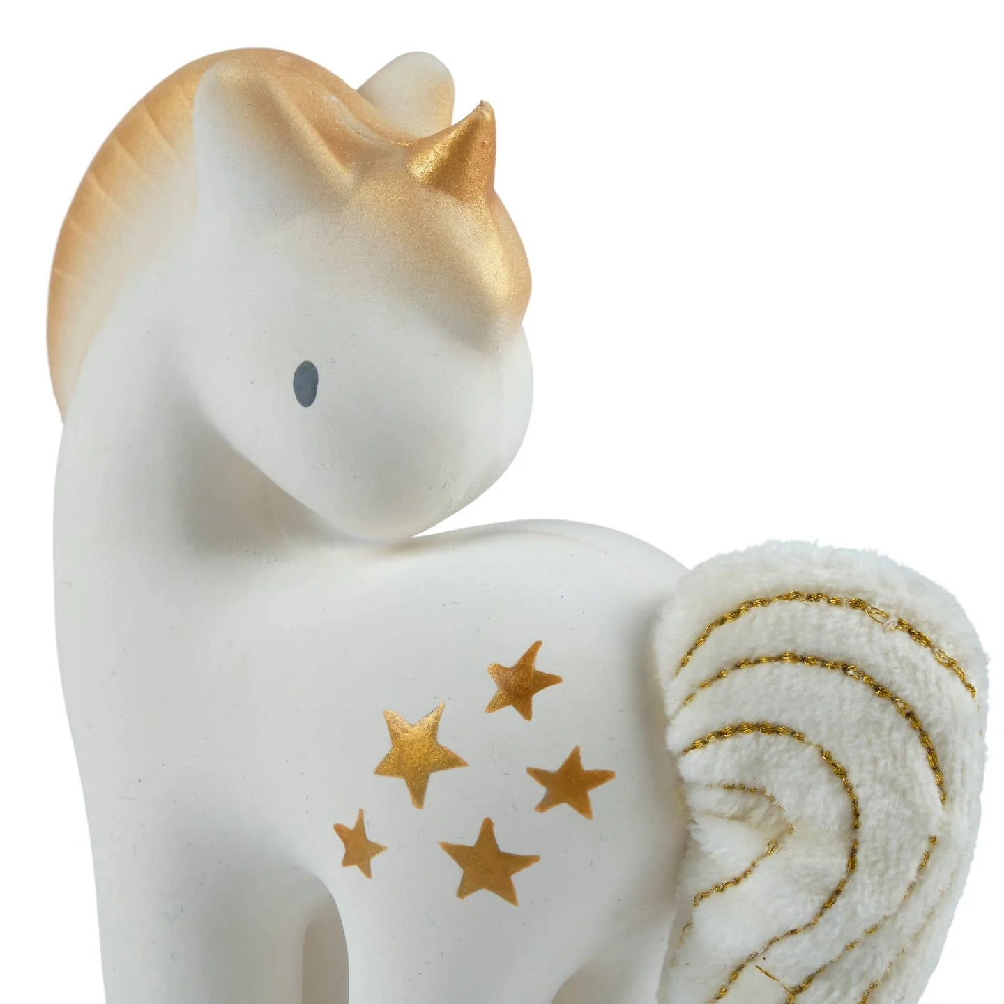 Shining Stars Unicorn Natural Rubber Rattle with Crinkle Wings by Tikiri Toys - Image 4