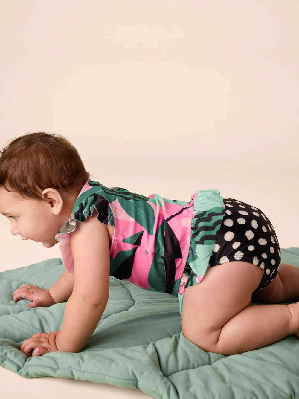 Short Sleeve Baby Swim Set - Bossa Nova Foliage by Tea Collection - FINAL SALE - Image 3