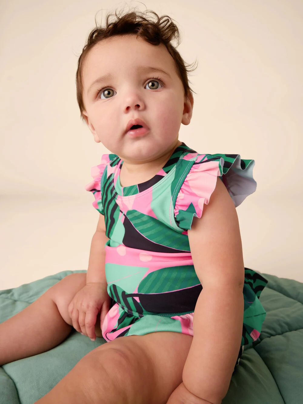 Short Sleeve Baby Swim Set - Bossa Nova Foliage by Tea Collection - FINAL SALE - Image 4