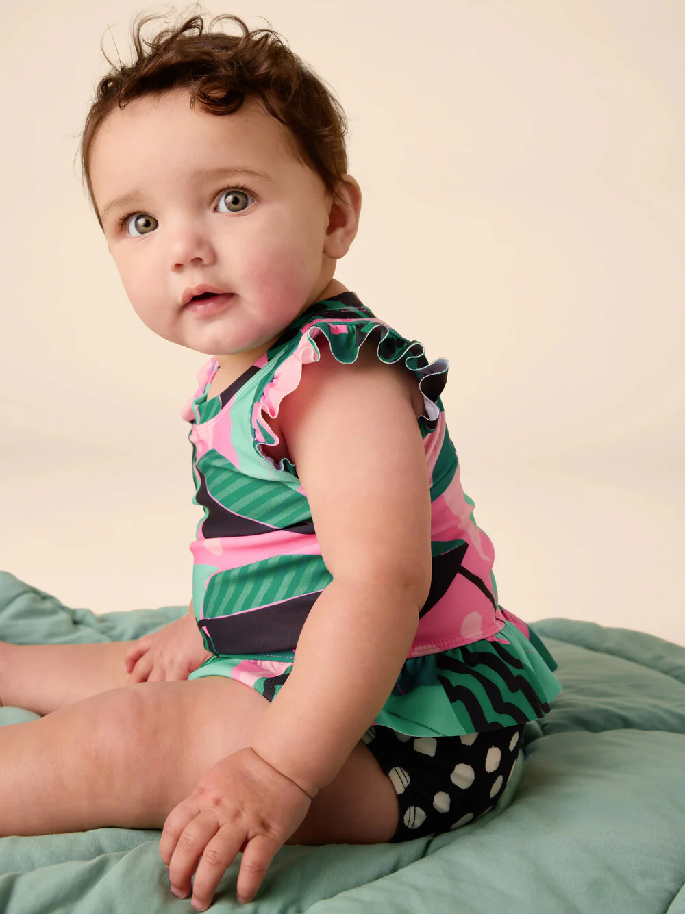 Short Sleeve Baby Swim Set - Bossa Nova Foliage by Tea Collection - FINAL SALE - Image 5