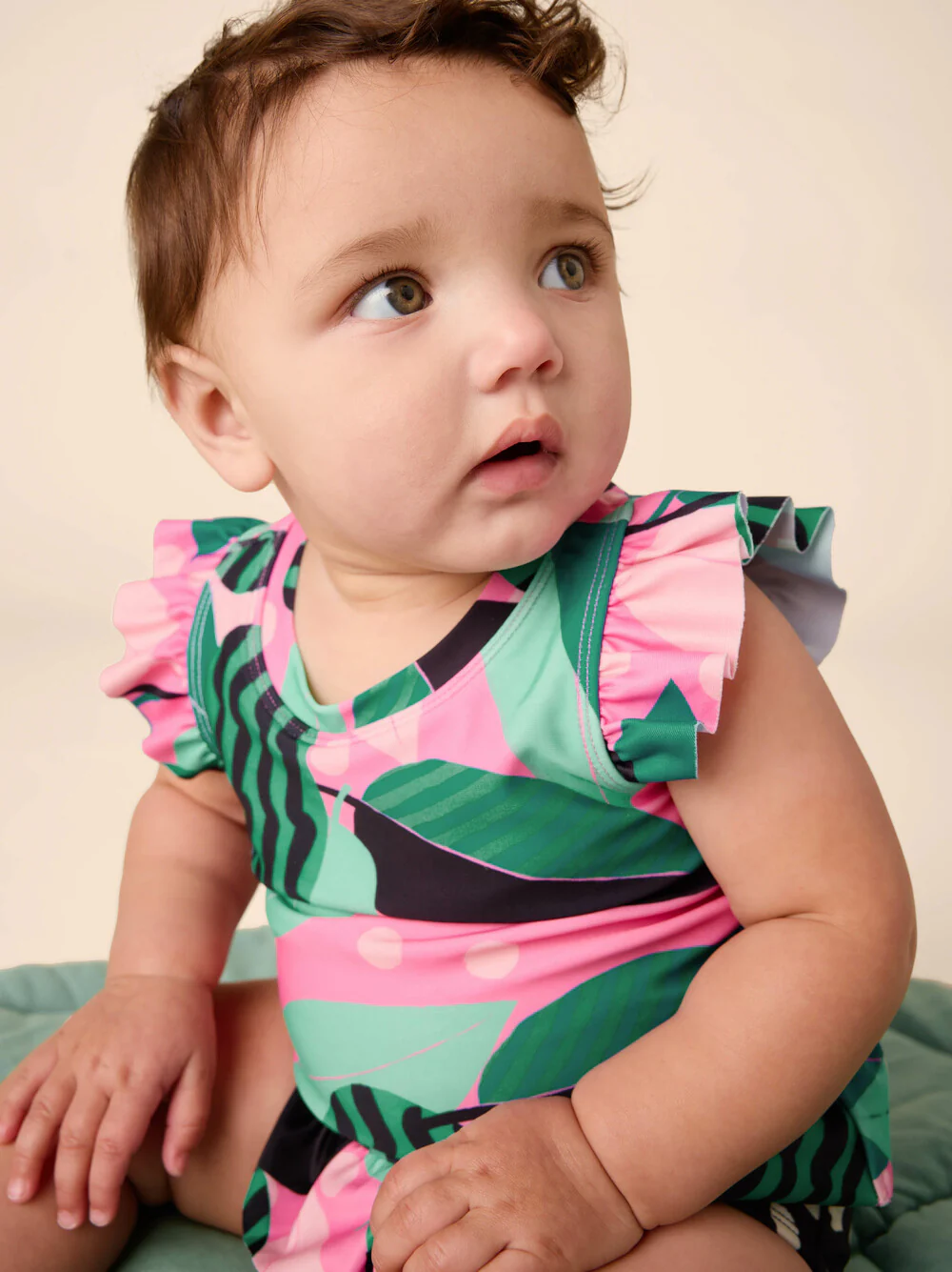 Short Sleeve Baby Swim Set - Bossa Nova Foliage by Tea Collection - FINAL SALE - Image 6