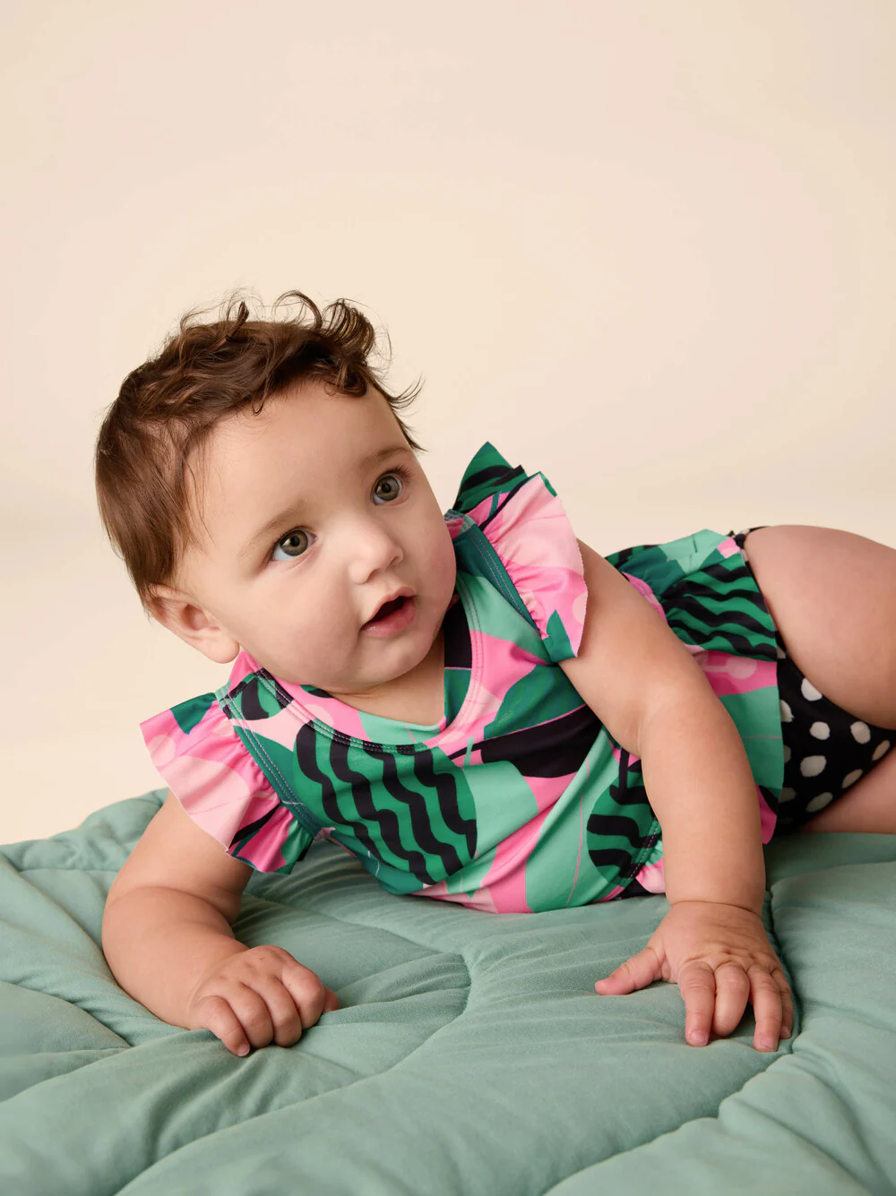 Short Sleeve Baby Swim Set - Bossa Nova Foliage by Tea Collection - FINAL SALE - Image 7