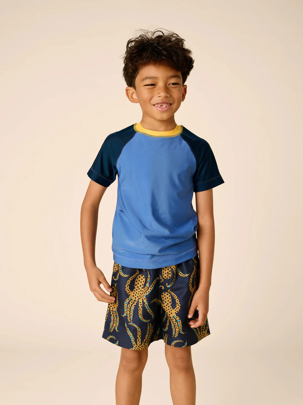 Short Sleeve Rash Guard - Blue Yarrow by Tea Collection - FINAL SALE - Image 3