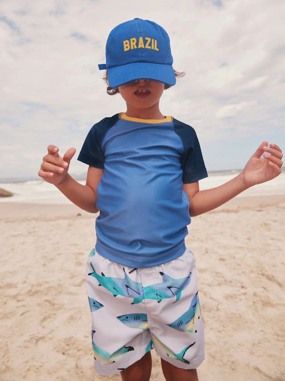 Short Sleeve Rash Guard - Blue Yarrow by Tea Collection - FINAL SALE - Image 5
