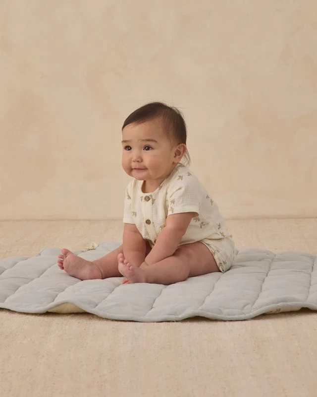 Short Sleeve Woven Romper - Birds by Quincy Mae - Image 2