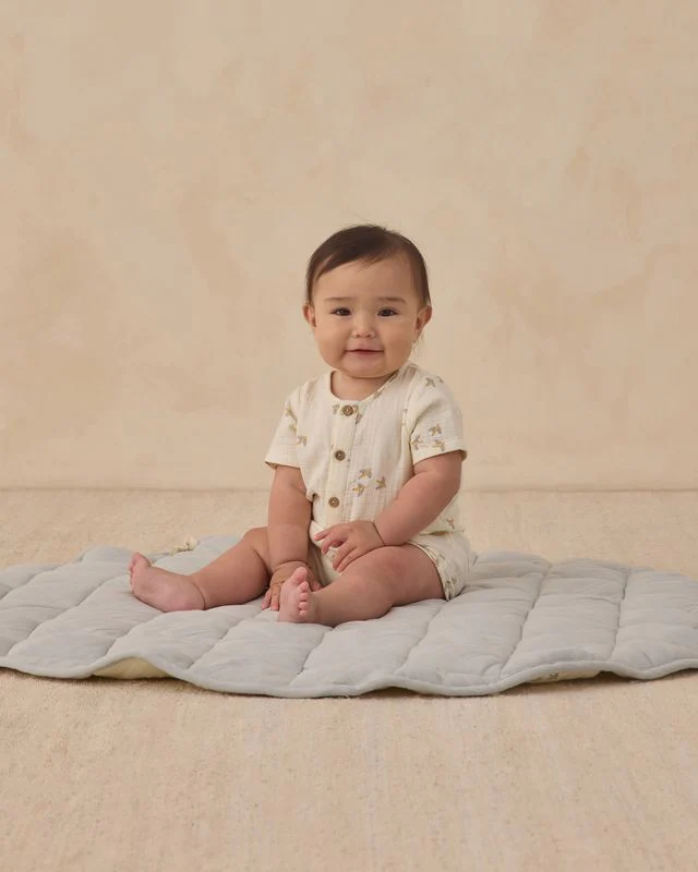 Short Sleeve Woven Romper - Birds by Quincy Mae - Image 3