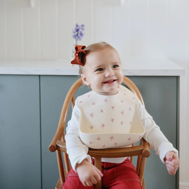 Silicone Baby Bib - Bows by Mushie & Co - Image 2