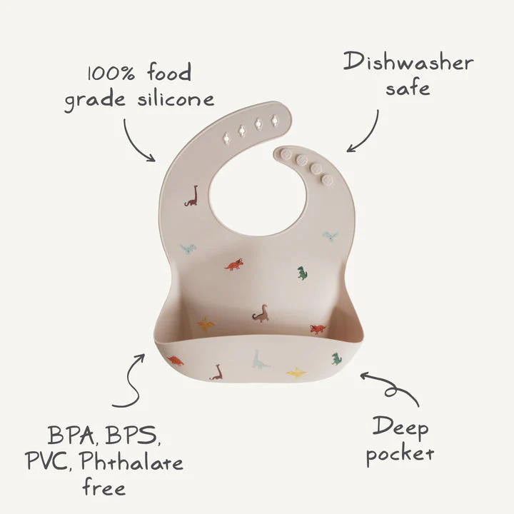 Silicone Baby Bib - Smiley Face by Mushie & Co - Image 3