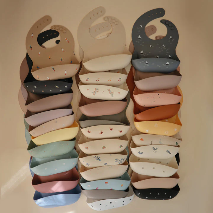 Silicone Baby Bib - Smiley Face by Mushie & Co - Image 4