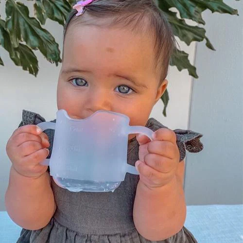Silicone Baby Drinking Cup - Clear by Haakaa - Image 2
