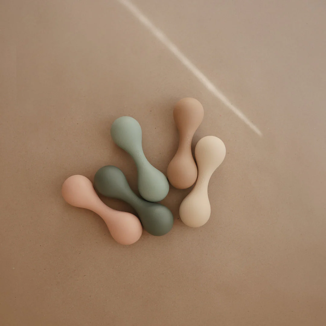 Silicone Baby Rattle Toy - Blush by Mushie & Co - Image 3
