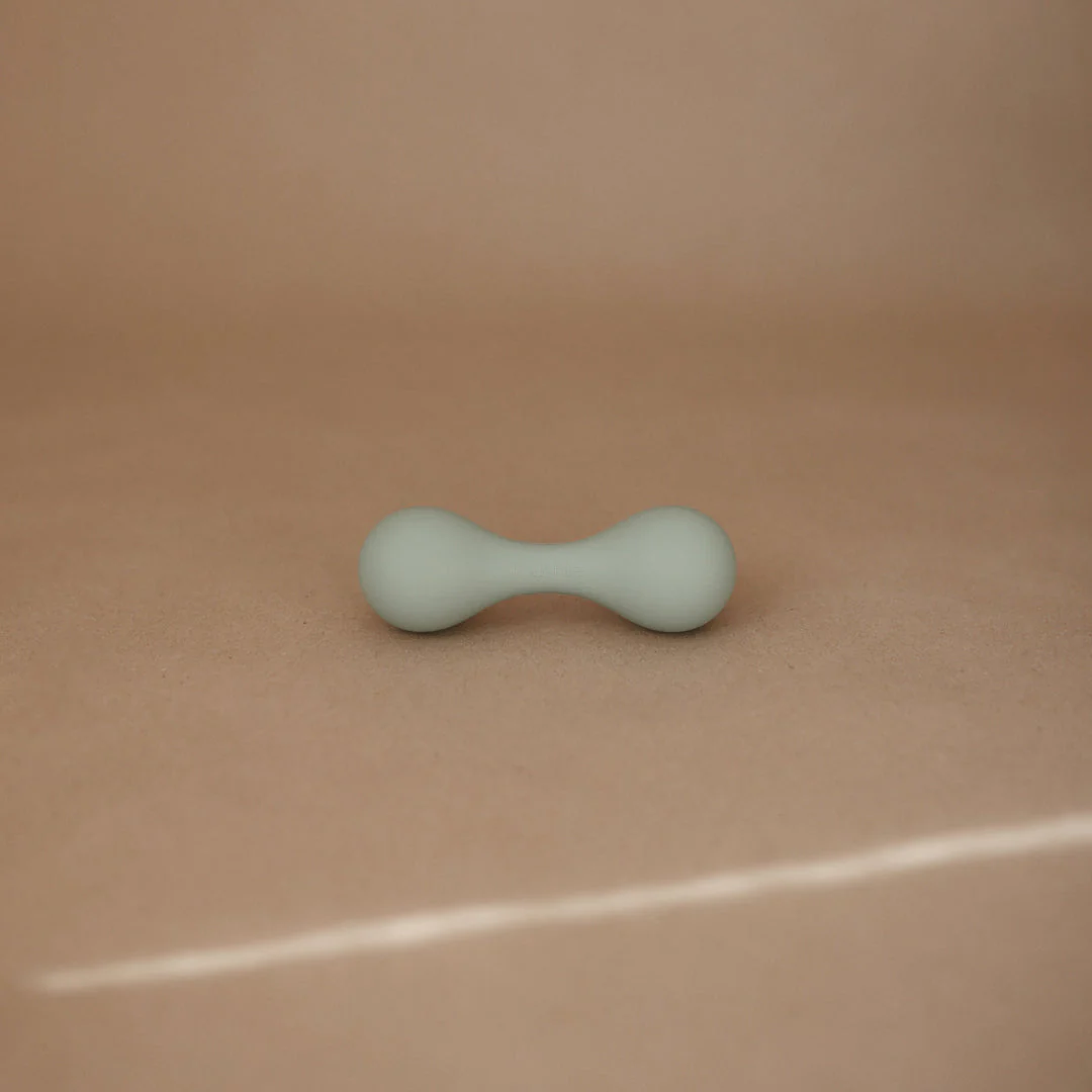 Silicone Baby Rattle Toy - Cambridge Blue by Mushie & Co - Image 2