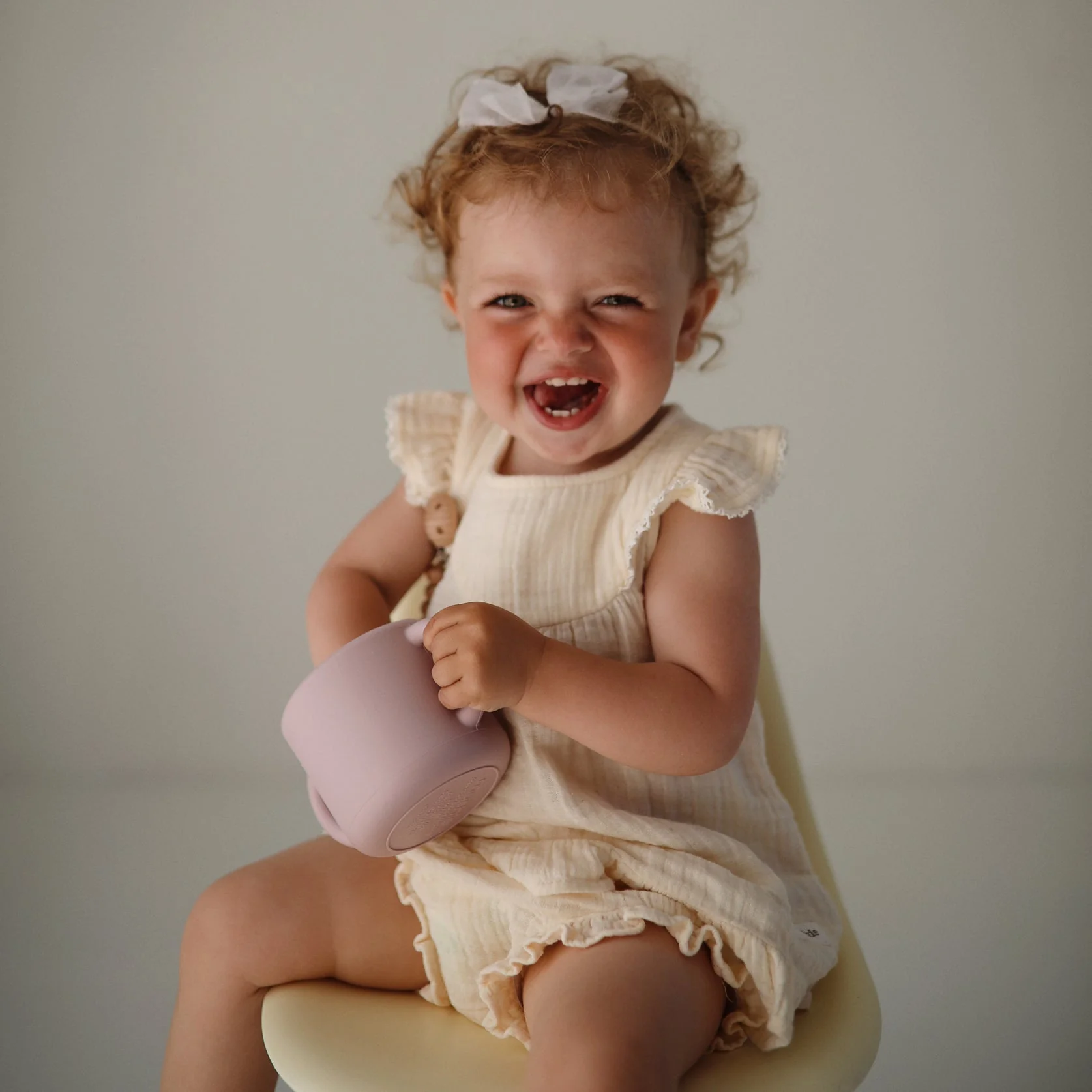 Silicone Snack Cup - Soft Lilac by Mushie & Co - Image 2
