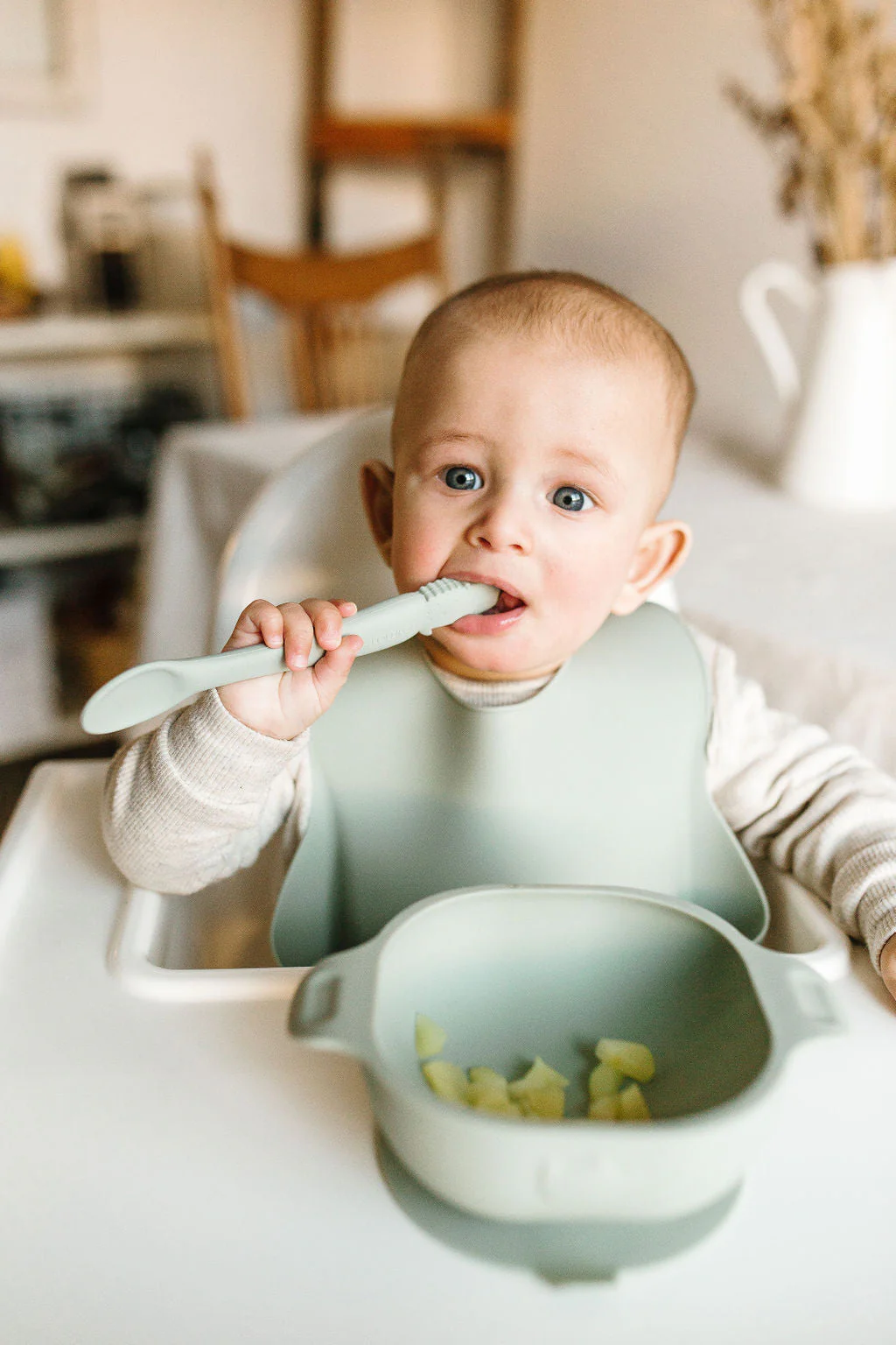 Silicone Snack Bowl - Sage by Loulou Lollipop - Image 3