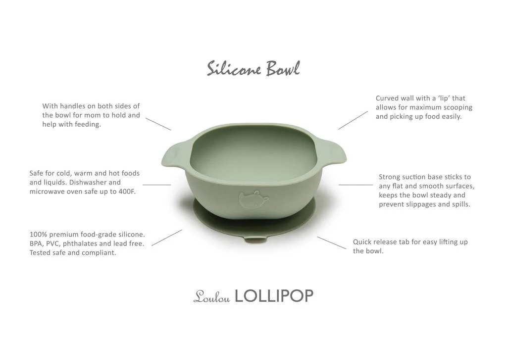 Silicone Snack Bowl - Sage by Loulou Lollipop - Image 4