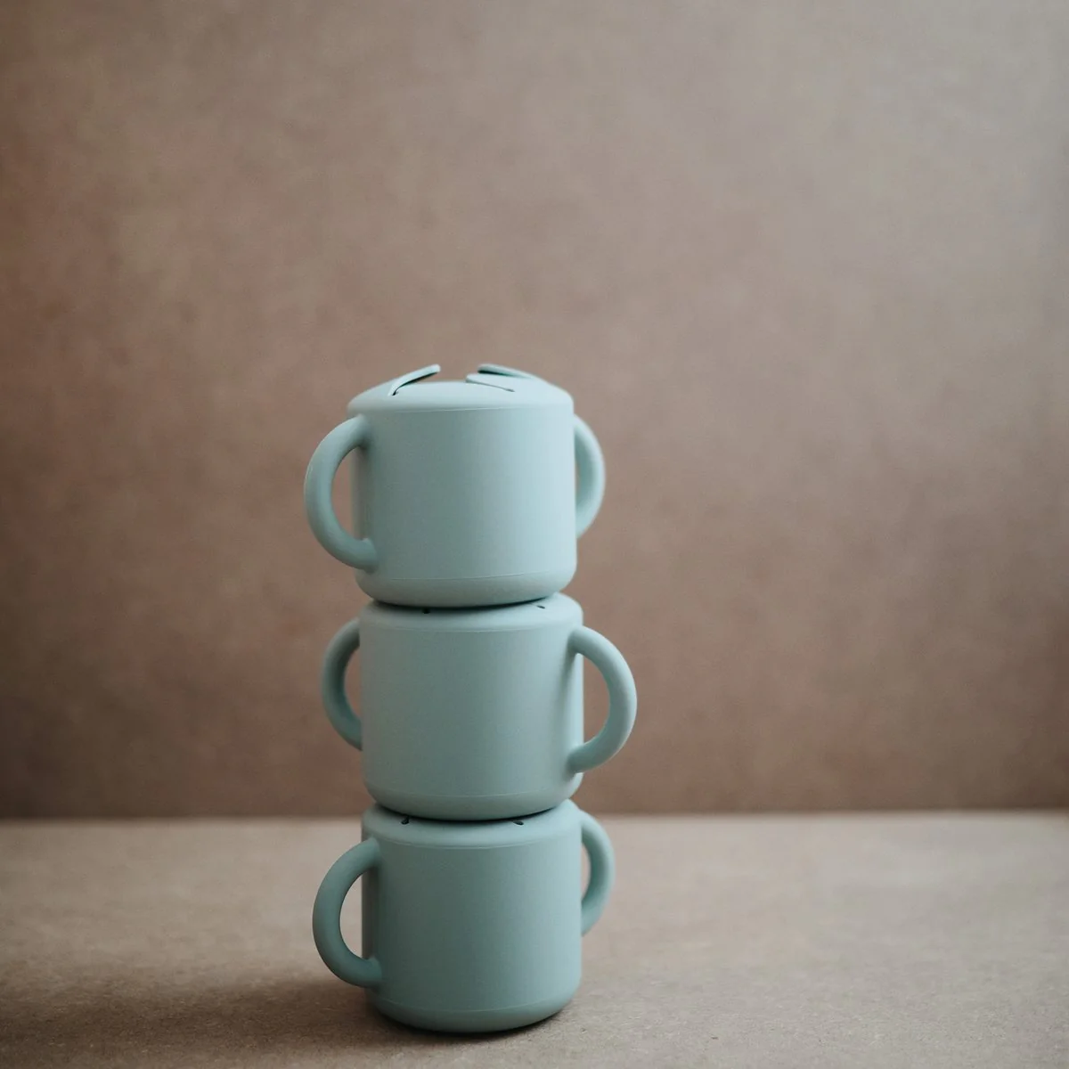 Silicone Snack Cup - Cambridge Blue by Mushie & Co - Image 3