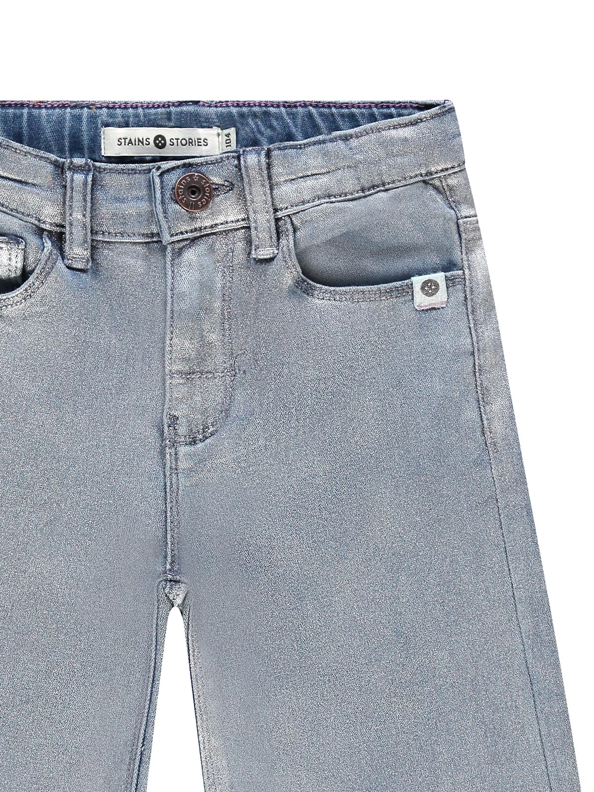 Silver Coated Wide Leg Denim Jeans by Babyface - FINAL SALE - Image 3