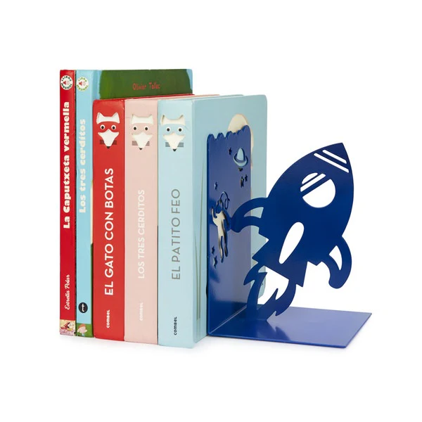 Single Metal Bookend - Blue Space Walk by Balvi - Image 2