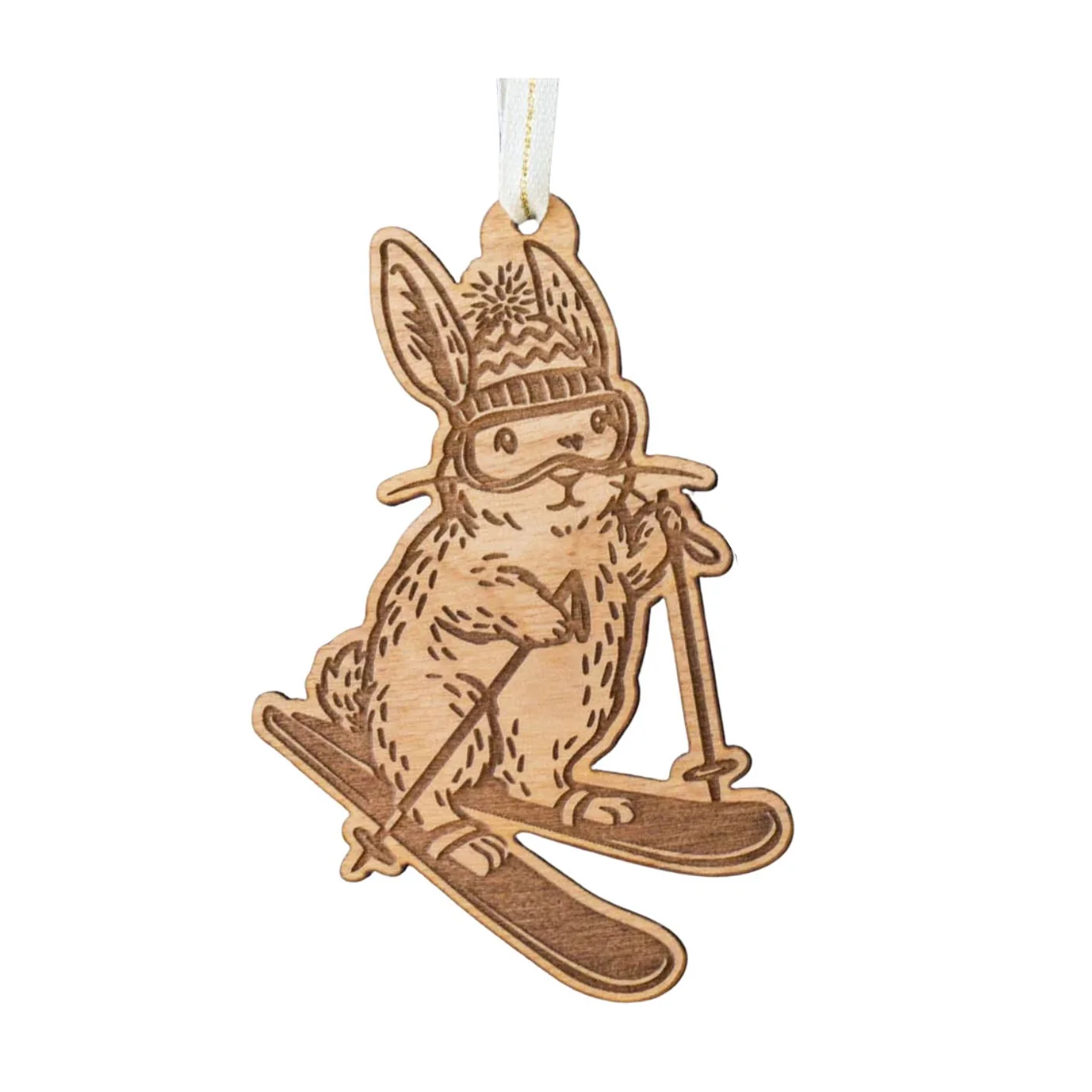Ski Bunny Wood Ornament by Hereafter - FINAL SALE