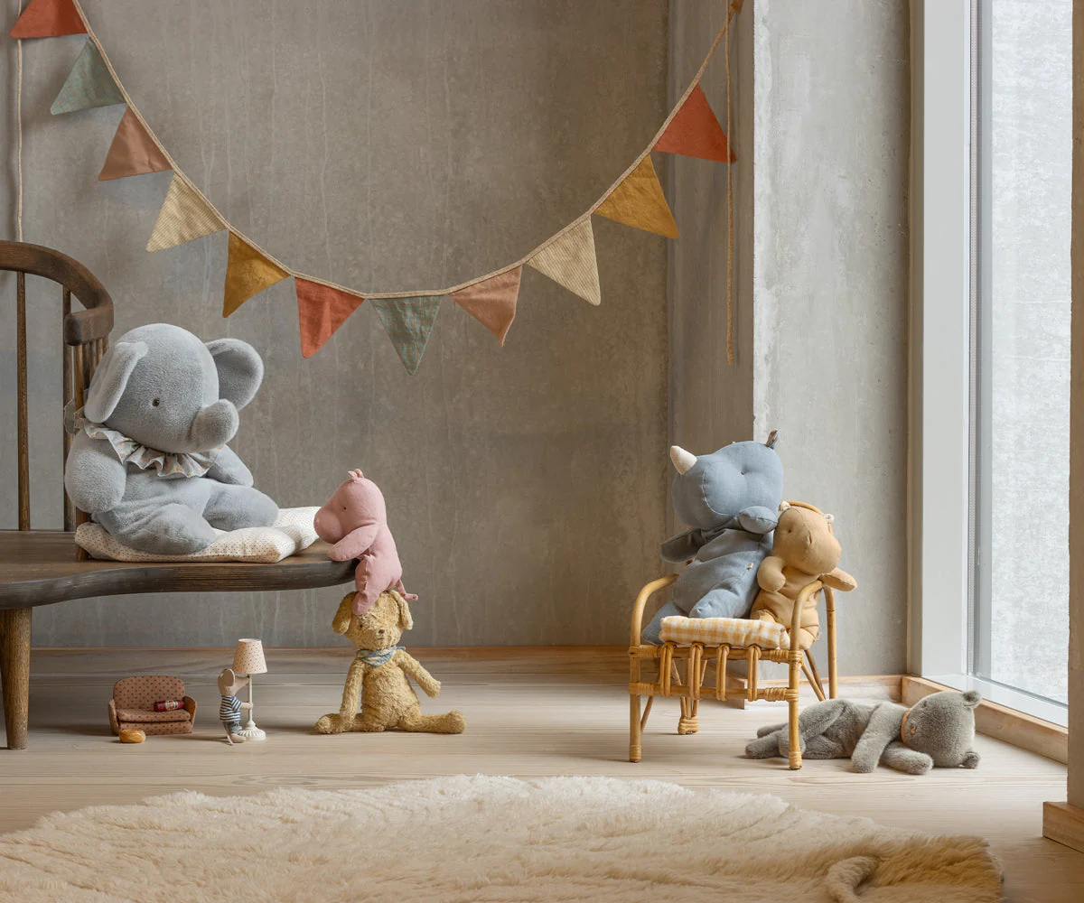 Sleeping Kitten Plush, Medium - Grey by Maileg - Image 2