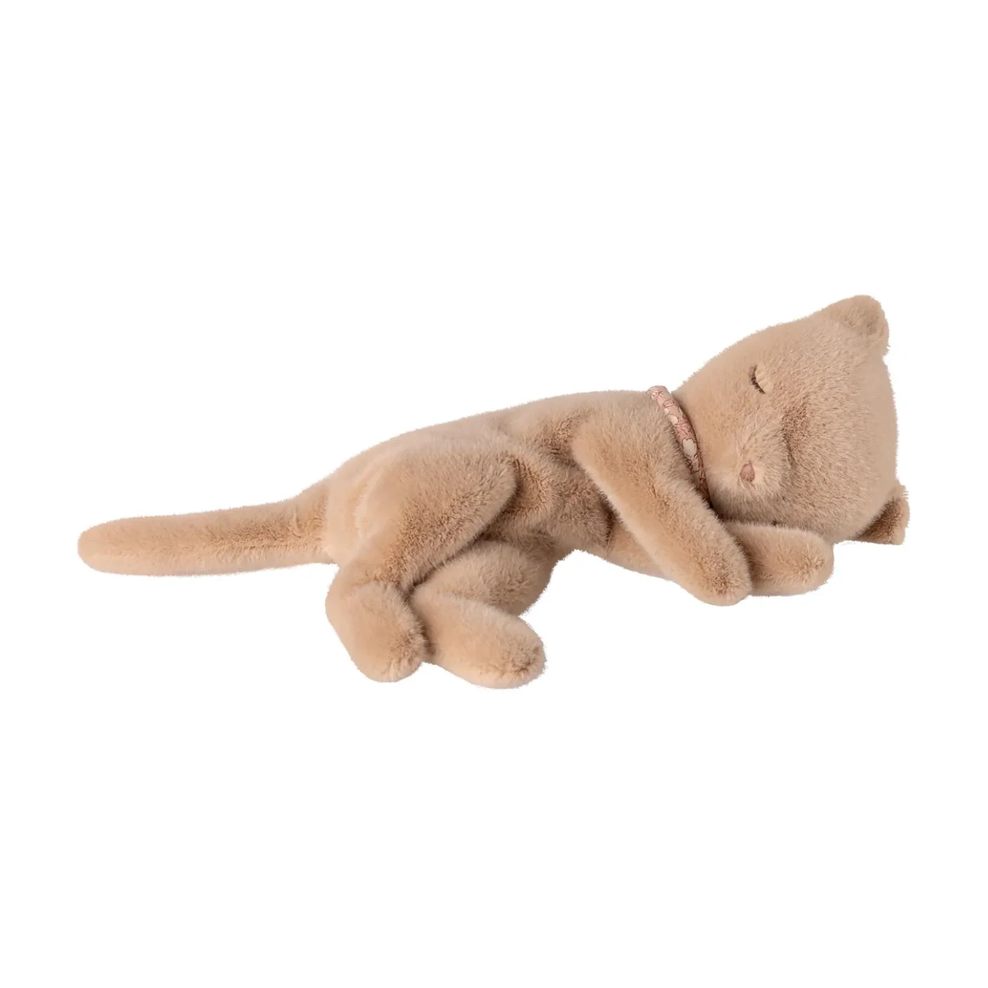 Sleeping Kitten Plush, Small - Cream Peach by Maileg