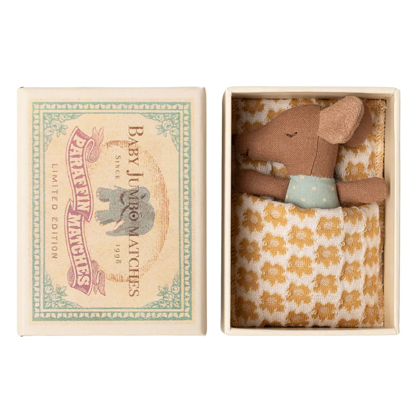 Sleepy Wakey, Baby Mouse in Matchbox - Blue by Maileg