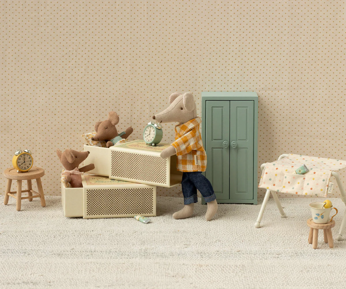 Sleepy Wakey, Baby Mouse in Matchbox - Blue by Maileg - Image 2