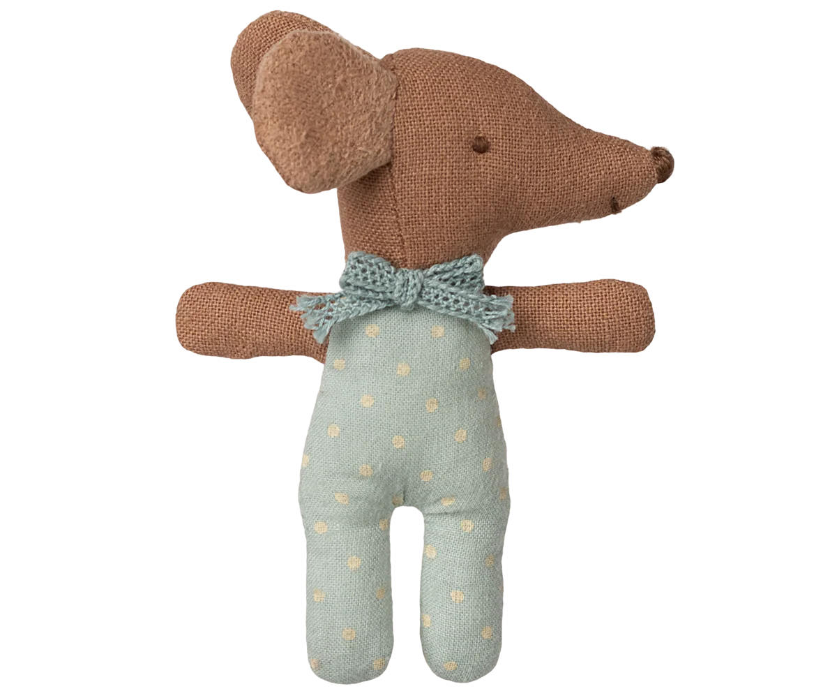 Sleepy Wakey, Baby Mouse in Matchbox - Blue with Floral Blanket by Maileg - Image 4
