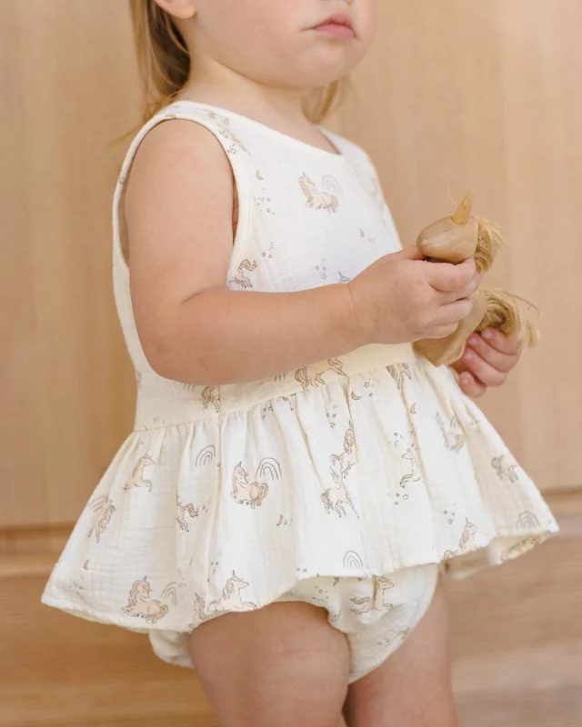 Sleeveless Peplum Set - Unicorns by Quincy Mae - Image 6
