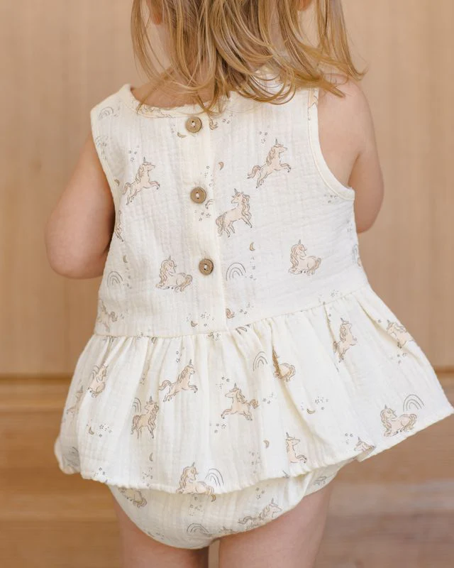 Sleeveless Peplum Set - Unicorns by Quincy Mae - Image 7