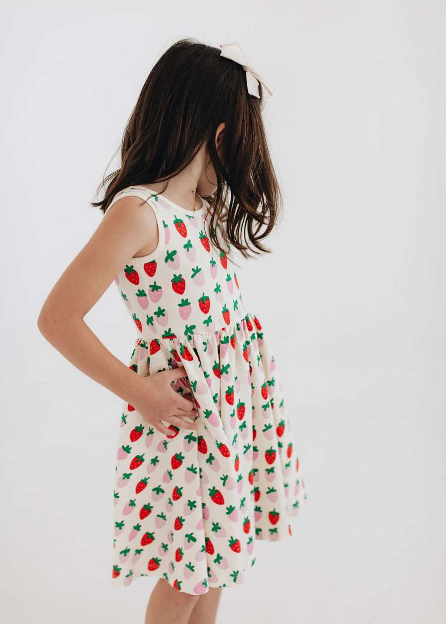 Sleeveless Twirl Dress in Strawberry Blush by Good Apples - Image 5