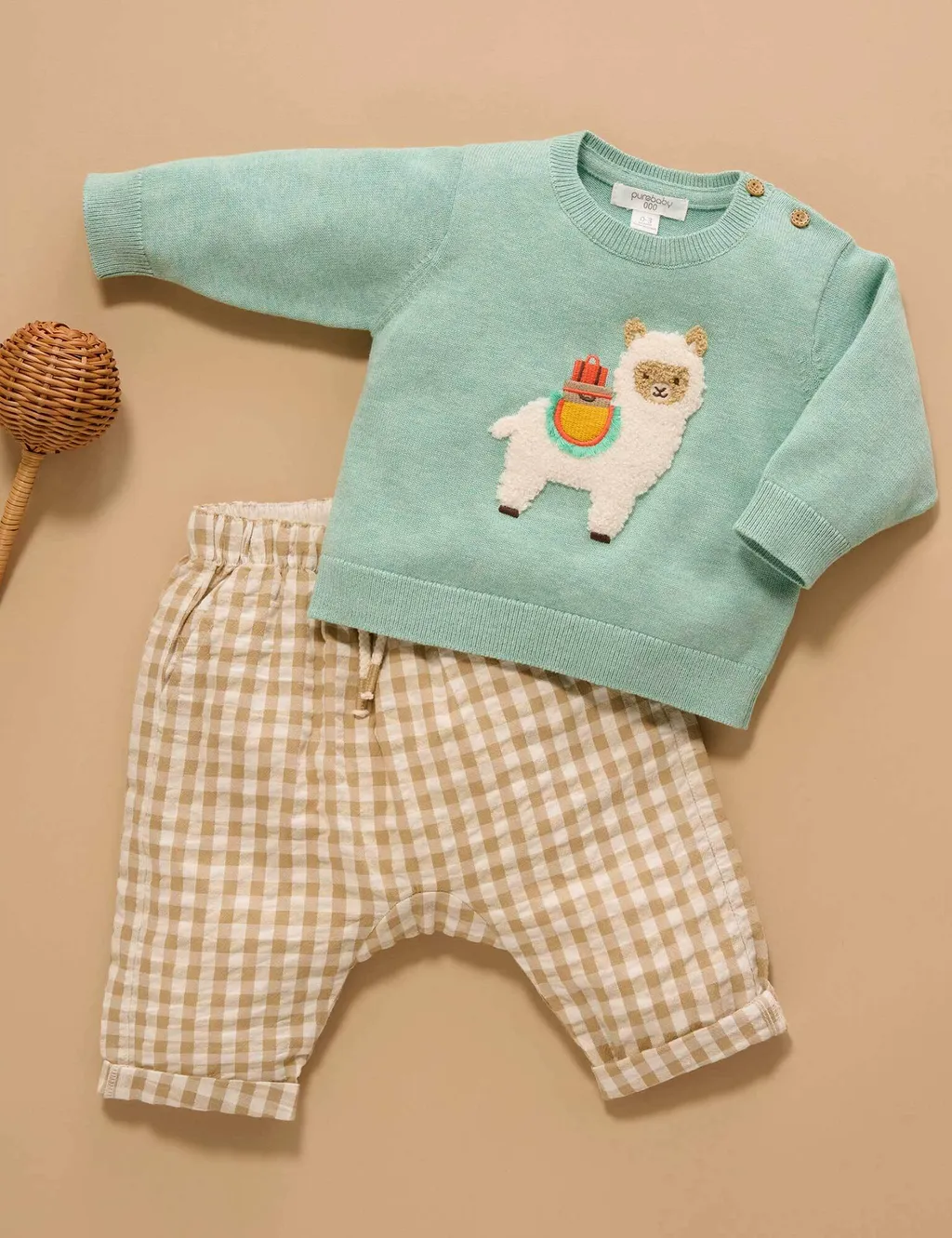 Slouchy Pants - Burrito Gingham by Purebaby - Image 3