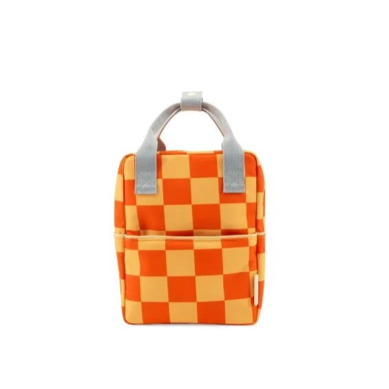 Small Farmhouse Checkerboard Backpack - Pear Jam + Ladybird Red by Sticky Lemon