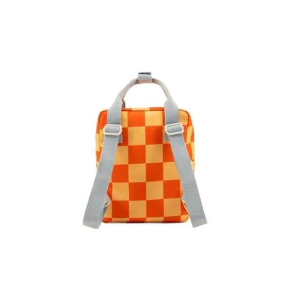 Small Farmhouse Checkerboard Backpack - Pear Jam + Ladybird Red by Sticky Lemon - Image 5