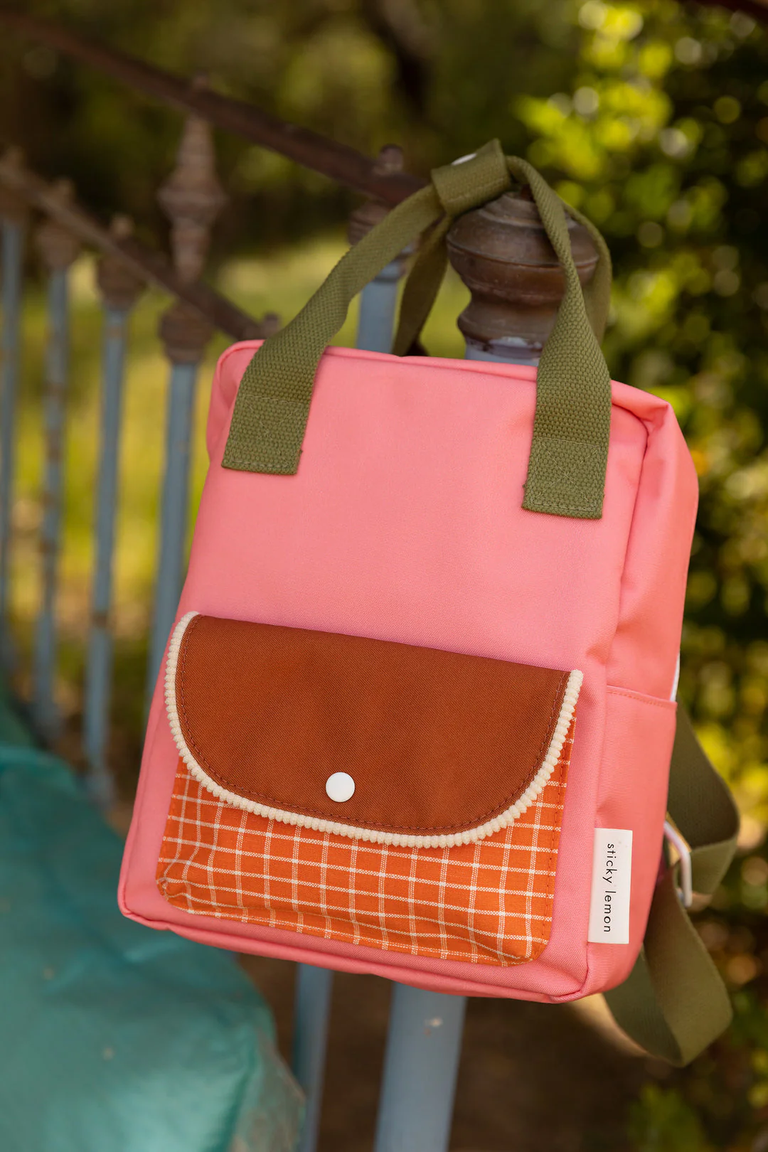 Small Farmhouse Envelope Backpack - Flower Pink by Sticky Lemon - Image 6