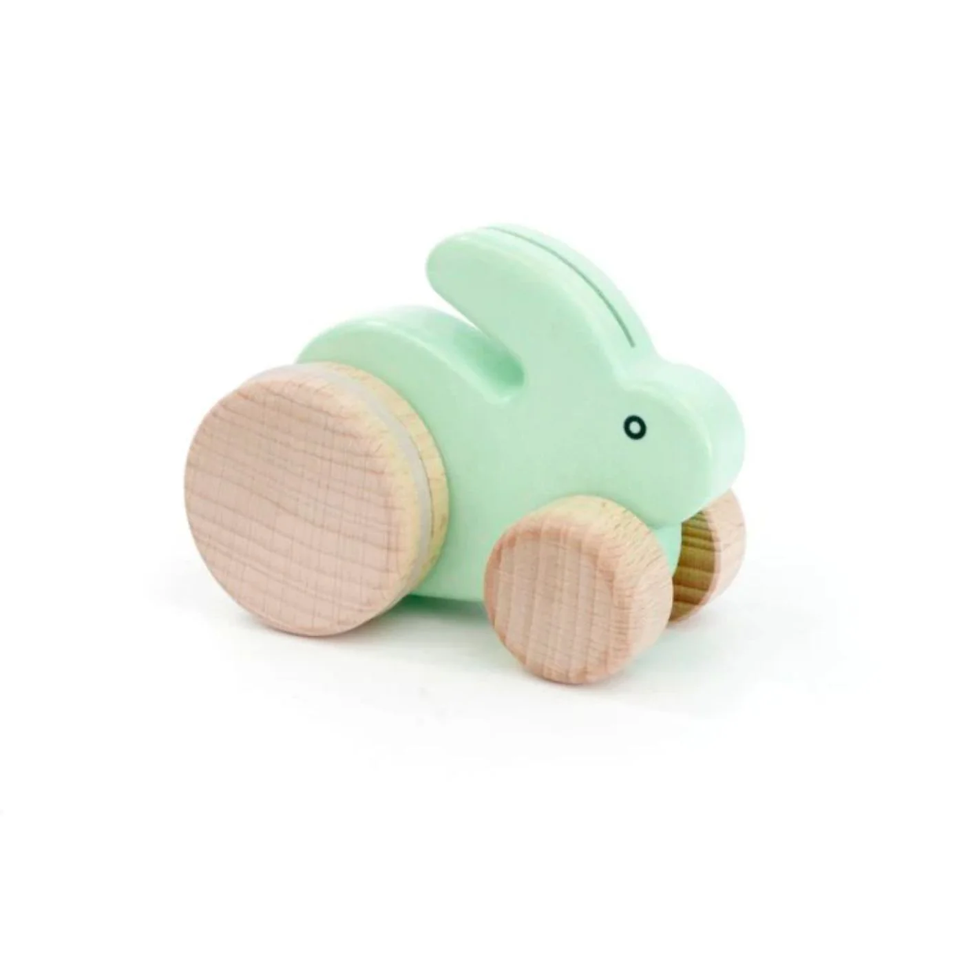 Small Hopping Rabbit Wooden Toy - Mint by Little Poland Gallery