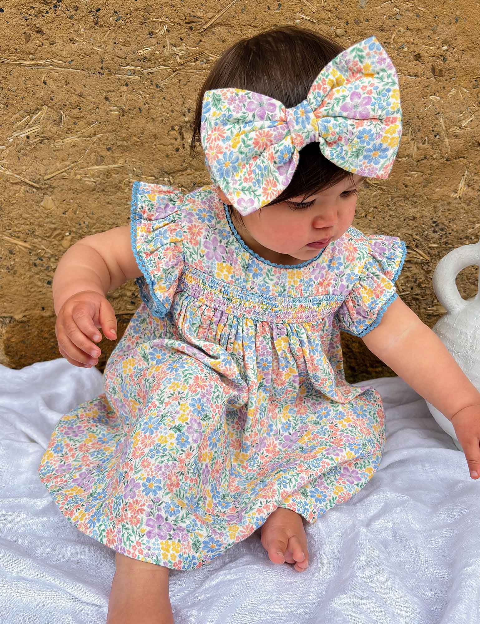 Smocked Dress - Isabella Print by Purebaby - Image 2