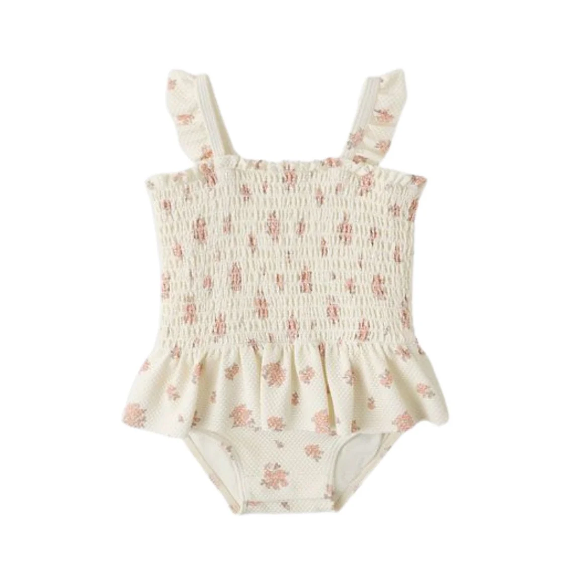 Smocked One-Piece Swimsuit - Garden Rose by Quincy Mae