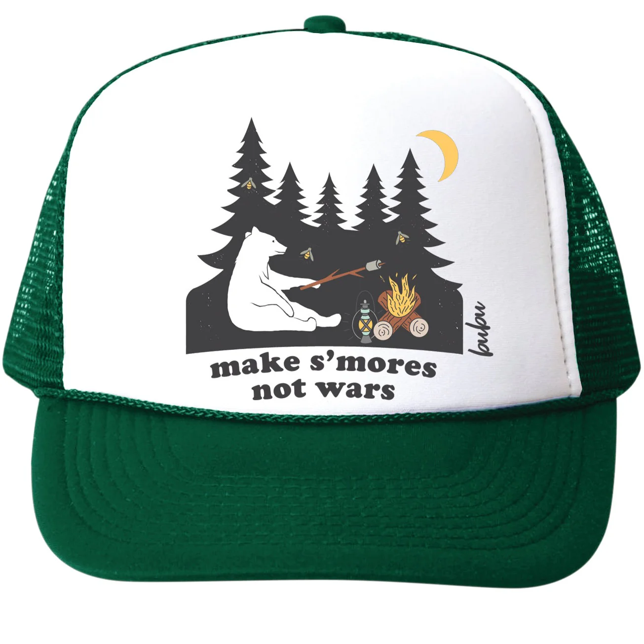 S'mores Not Wars Trucker Hat - Green by Bubu